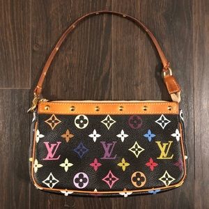 Authentic Louis Vuitton Black/Multicolor Pochette